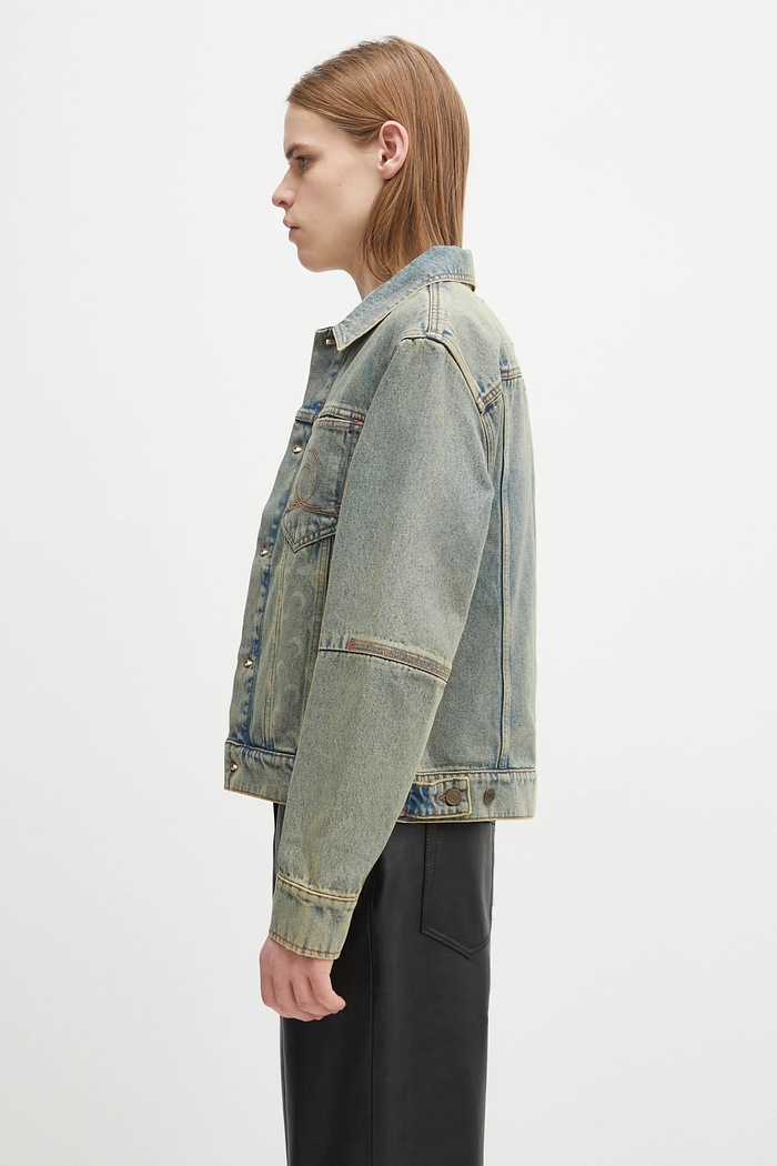 Джинсова куртка Marine Serre Moon Laser Denim Trucker MJA063A.CDEN0003 блакитний SS25