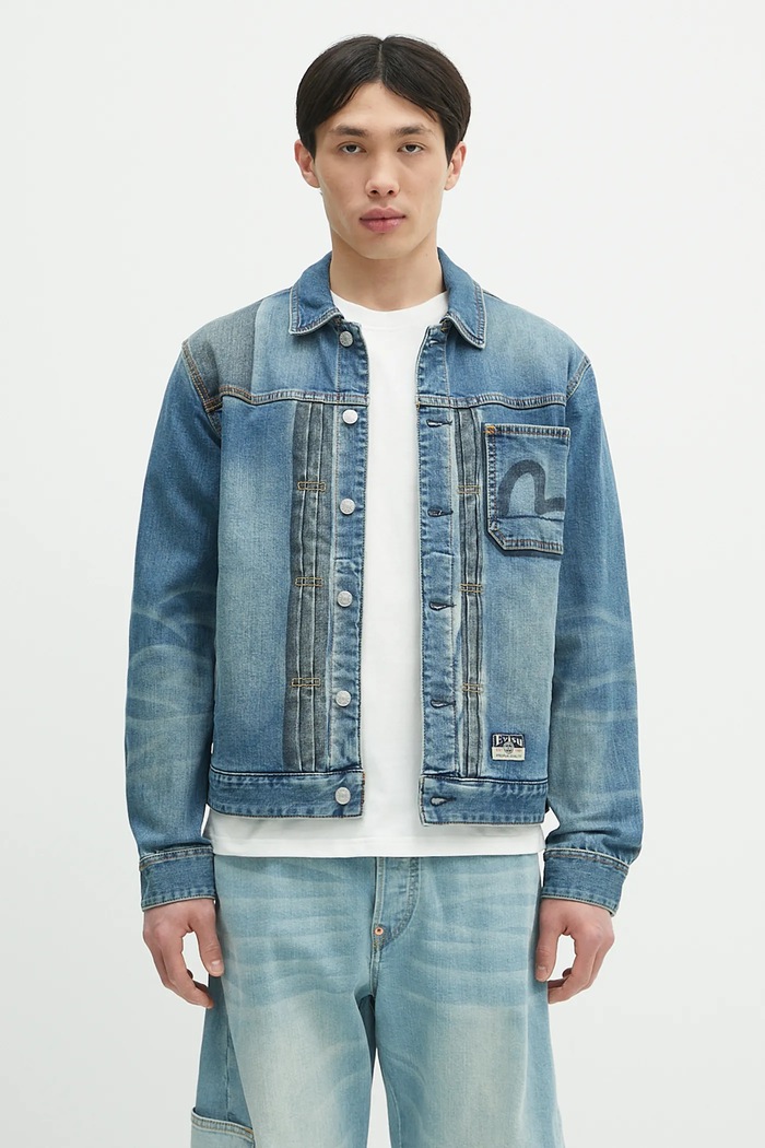 Evisu Geacă jeans 2-tone Denim w Inserted Daicock albastru 2ESHTM5DJ1041