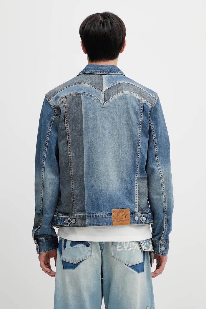 Îmbrăcăminte Evisu Geacă jeans 2-tone Denim w Inserted Daicock 2ESHTM5DJ1041 albastru