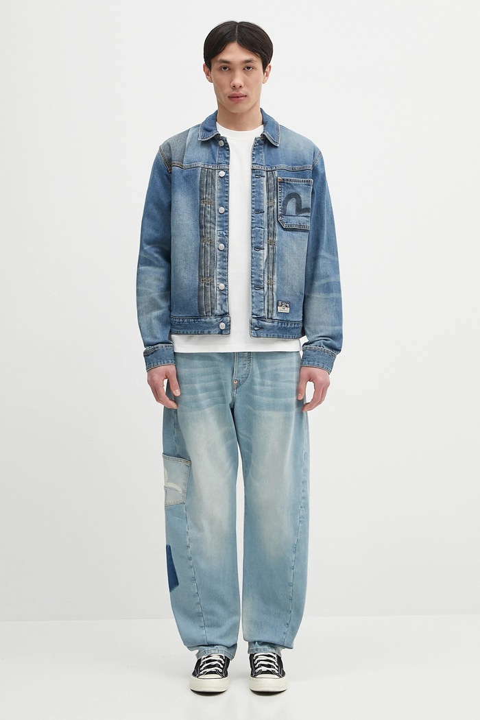 Evisu Geacă jeans 2-tone Denim w Inserted Daicock 2ESHTM5DJ1041