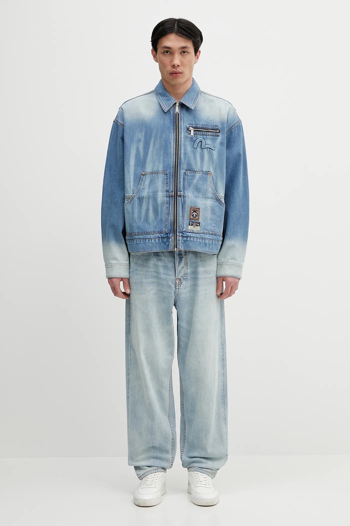 Evisu geacă jeans Worker Denim w Emboss Kamon 2ESHTM5DJ1038