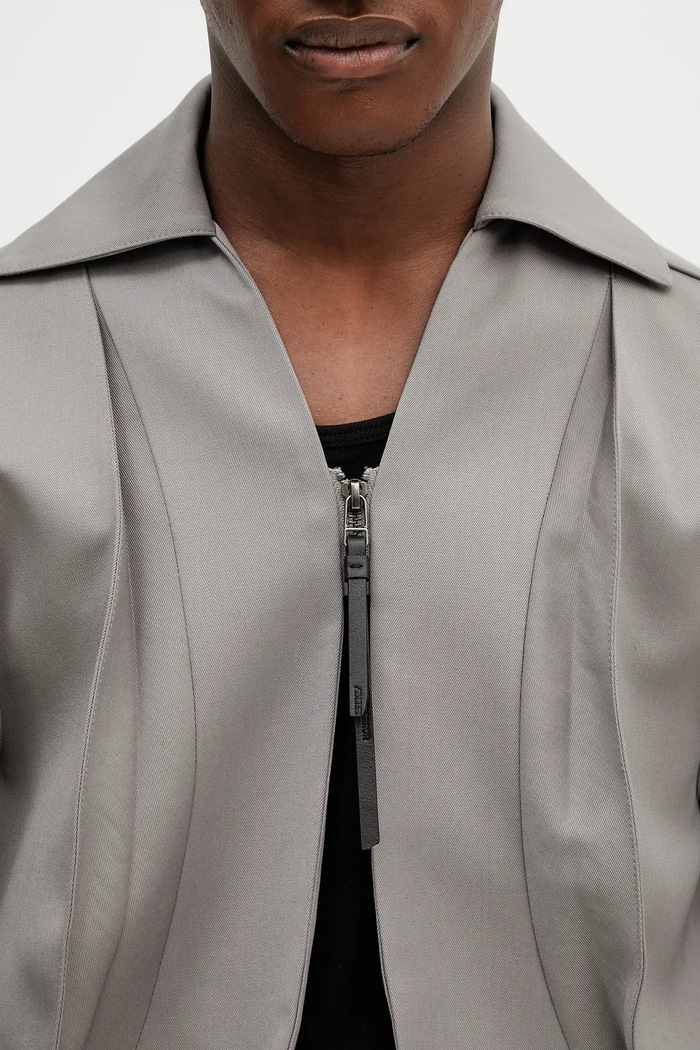 Ader Error geacă de lână Apparel-Top gri BO01SSJK0801GR