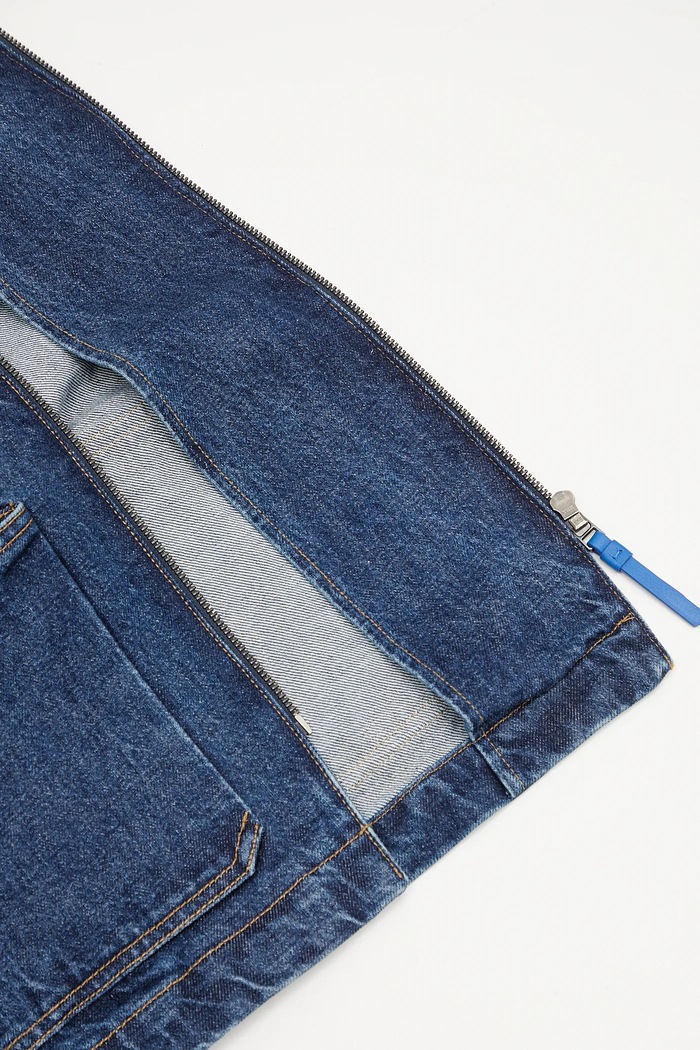 Ader Error kurtka jeansowa Apparel-Top BO01SSJK0108BL granatowy