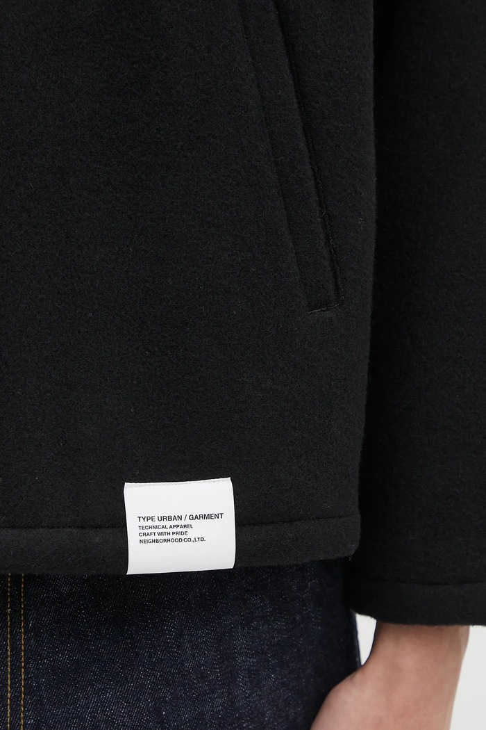 NEIGHBORHOOD wool jacket Melton Zip Work Jacket black 242ZANH.JKM01