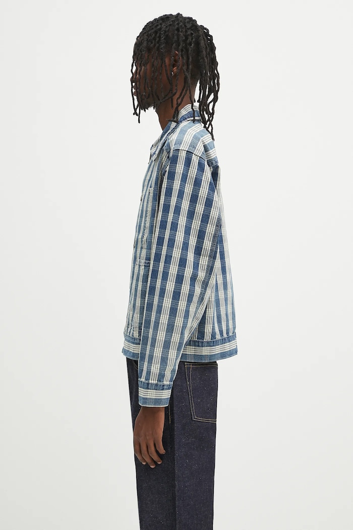 Pamučna košulja Human Made Work Jacket HM29JK010 plava SS25