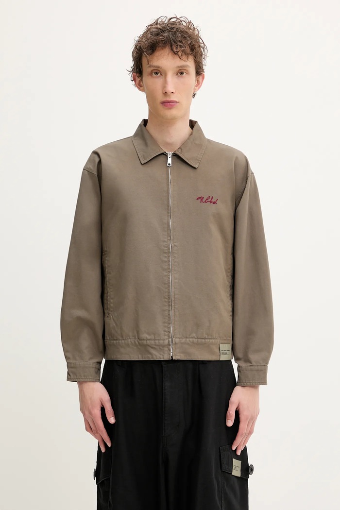 Βαμβακερό μπουφάν NEIGHBORHOOD Zip Work Jacket χωρίς μόνωση πράσινο 251TSNH.JKM02