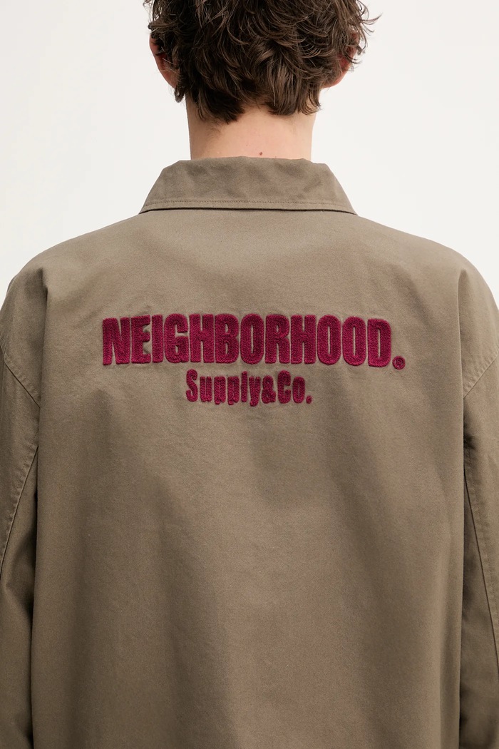 Βαμβακερό μπουφάν NEIGHBORHOOD Zip Work Jacket 251TSNH.JKM02 πράσινο