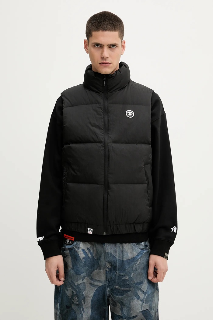 AAPE down vest Now Down other black AAPDNM7653XXN