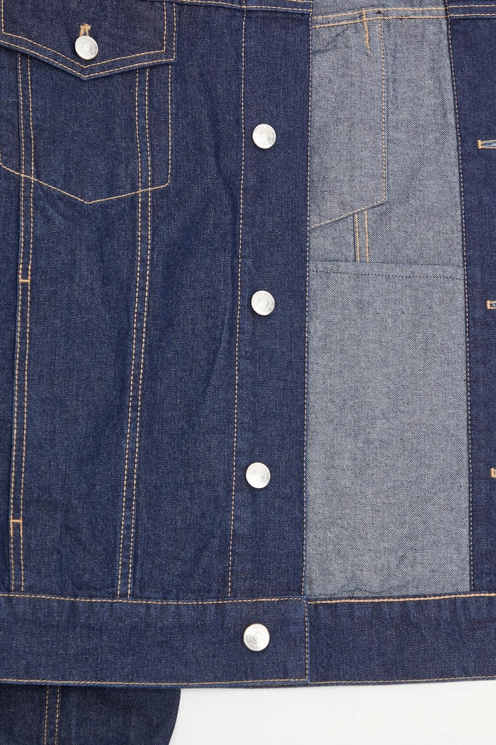 Джинсова куртка Maison Kitsuné Trucker темно-синій OM02103WW0081