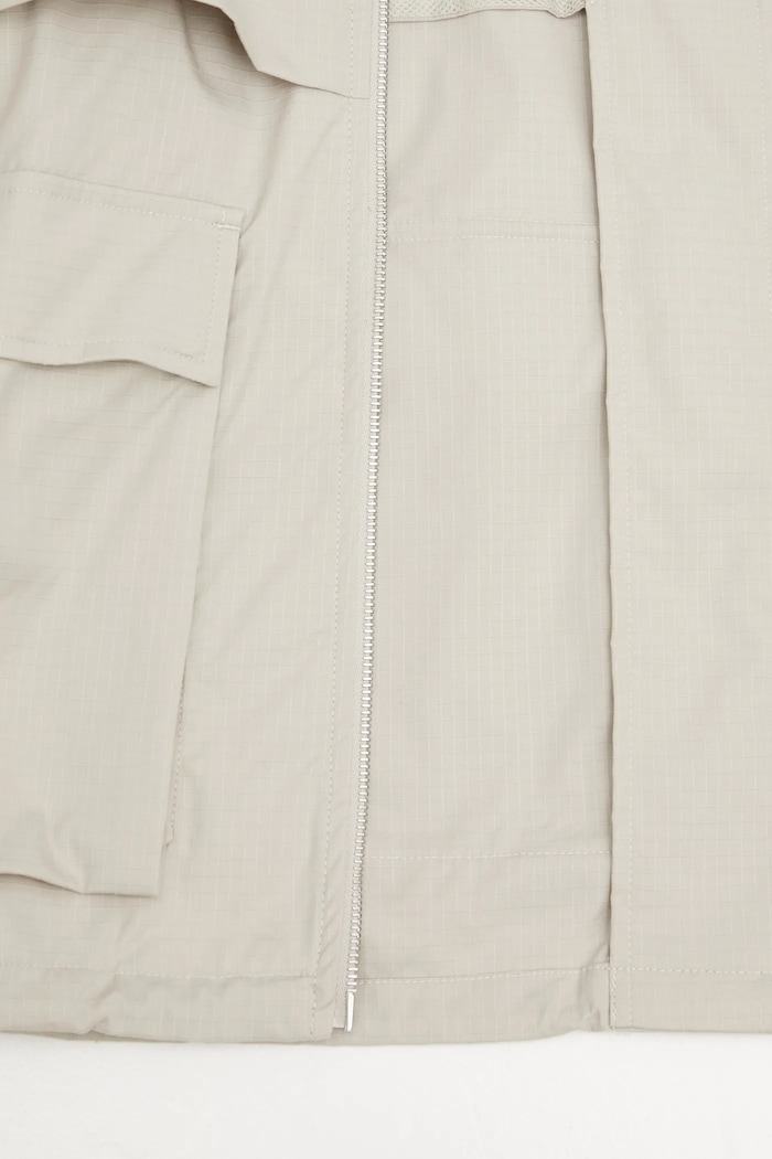 Куртка Maison Kitsuné Hooded Zipped Windbreaker OM02113WW9056 бежевий