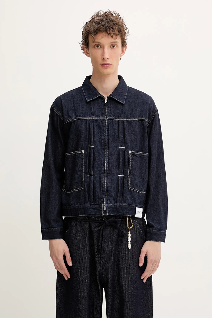 Джинсова куртка NEIGHBORHOOD WASHED LW DENIM ZIP без капюшона блакитний 251SPNH.JKM01