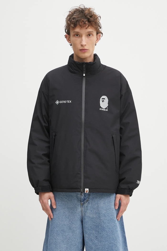 A Bathing Ape kurtka puchowa Gore-tex bez kaptura czarny 1K70144003