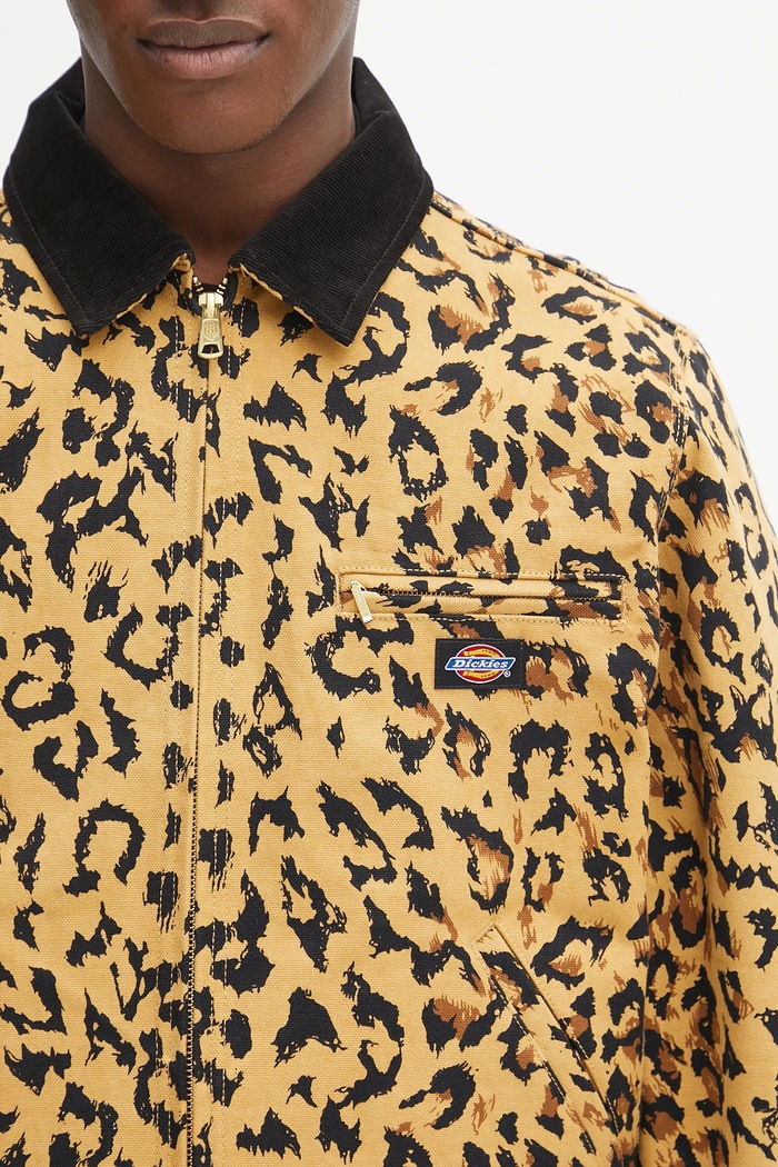 Bavlněná bunda Wacko Maria DICKIES / LEOPARD WORK JACKET béžová 25SS.WMO.DC03