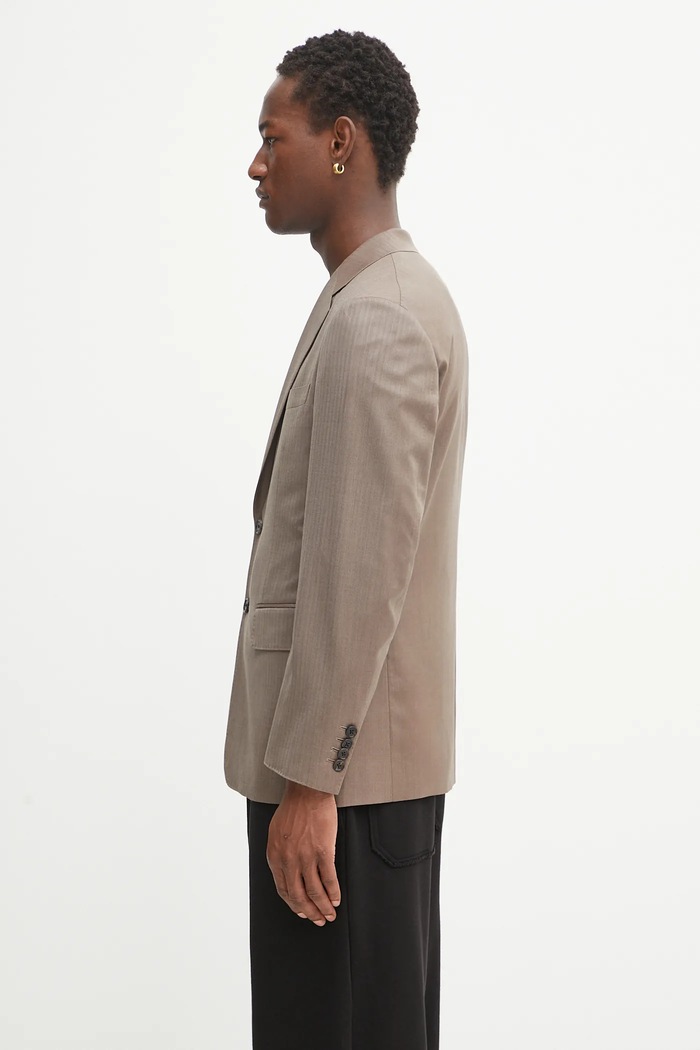 Vlněné sako Wacko Maria SINGLE BREASTED JACKET ( TYPE-3 ) 25SS.WMO.SU03 béžová SS25