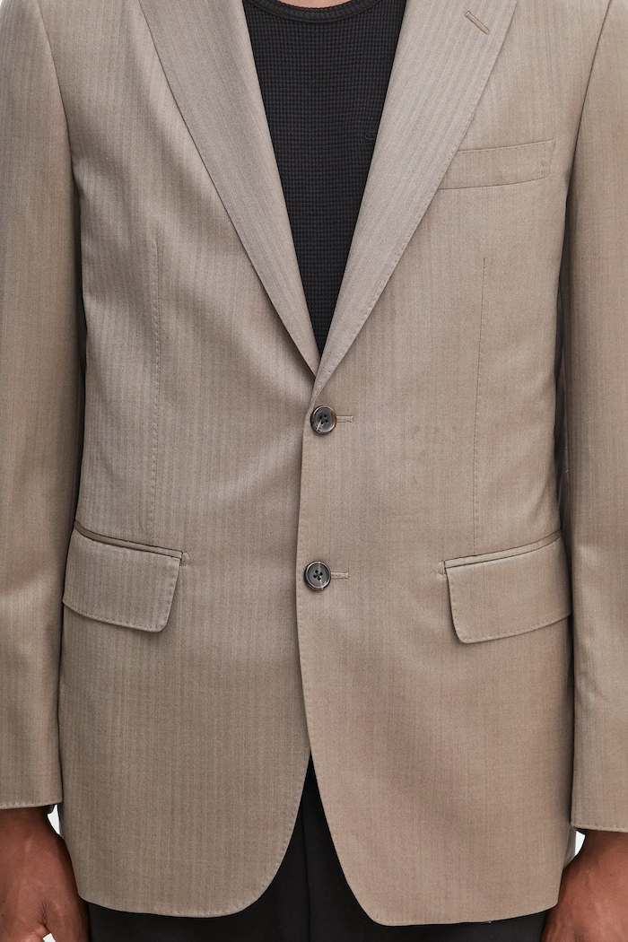 Vlněné sako Wacko Maria SINGLE BREASTED JACKET ( TYPE-3 ) béžová 25SS.WMO.SU03