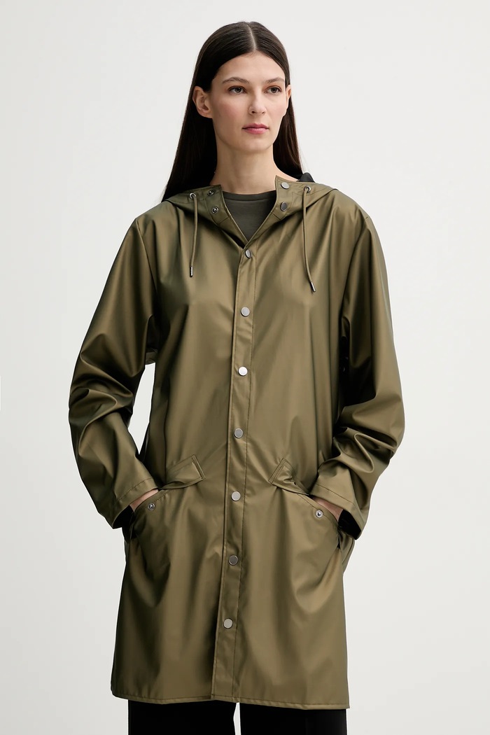 Odzież Rains Kurtka Long Jacket W3 12020.105 zielony
