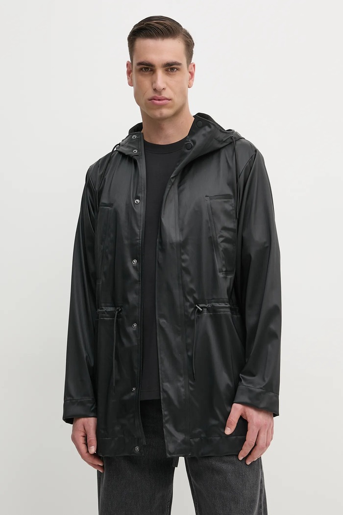Rains geacă Bold Long Jacket W3 12110.84 negru AW25