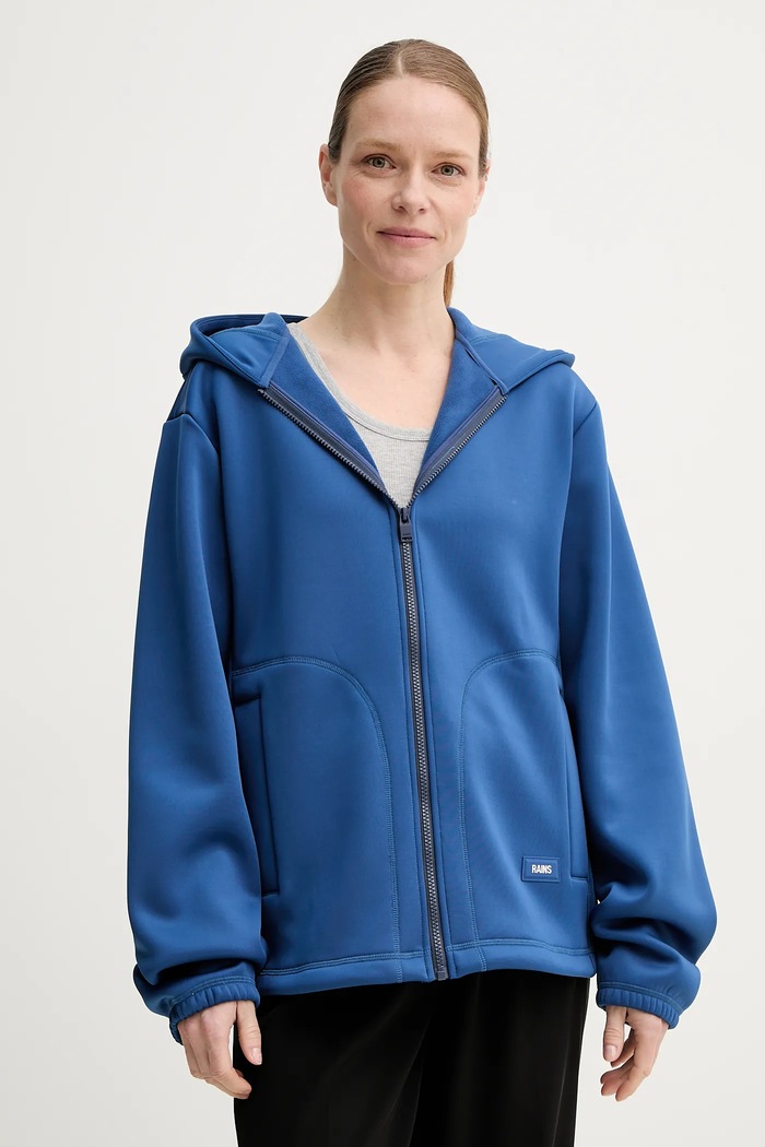 Odzież Rains bluza Safi Fleece Hood Jacket T1 21900.109 fioletowy