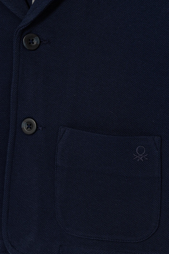 Dječaci Dječji pamučni sako United Colors of Benetton 3KWYG600F.P.Seasonal mornarsko plava