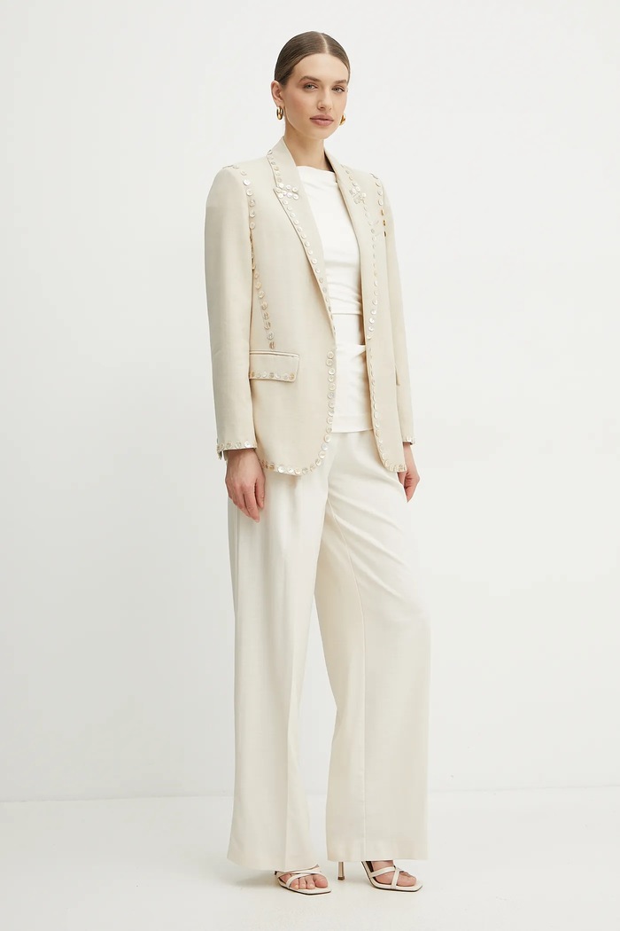 Sako s primjesom vune Forte Forte 13529bis.my.jacket bež SS25