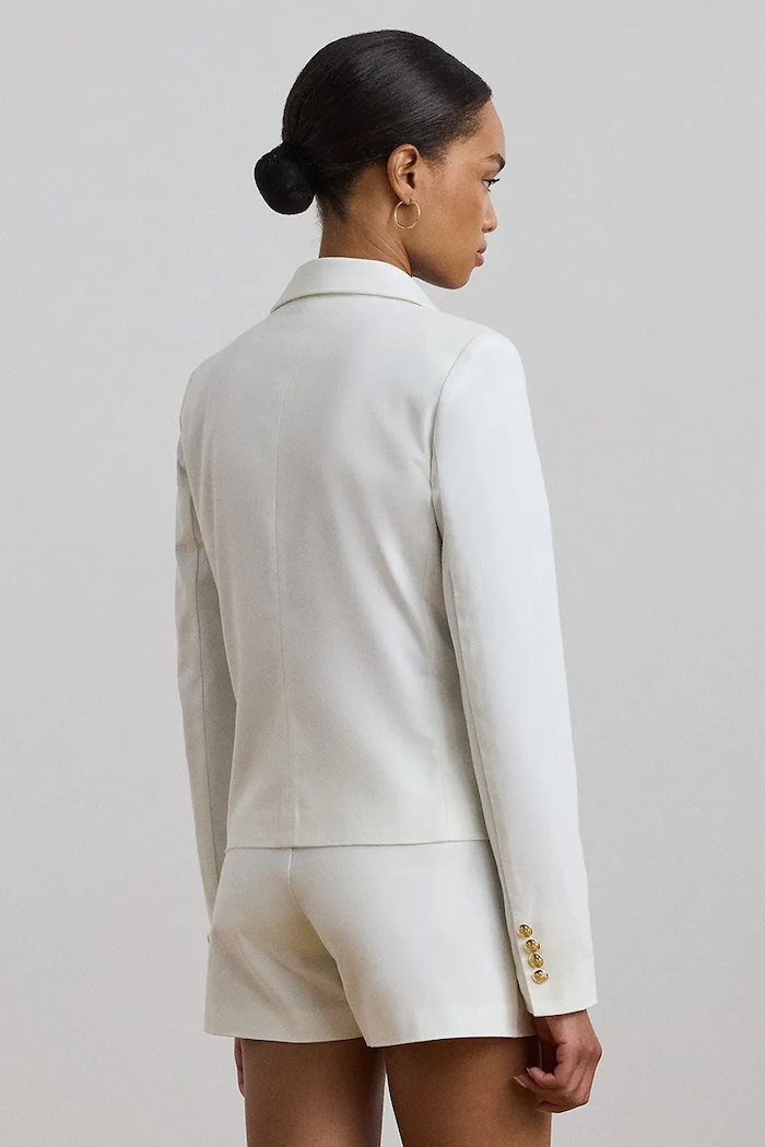 Lauren Ralph Lauren marynarka bawełniana 200957205 biały SS25