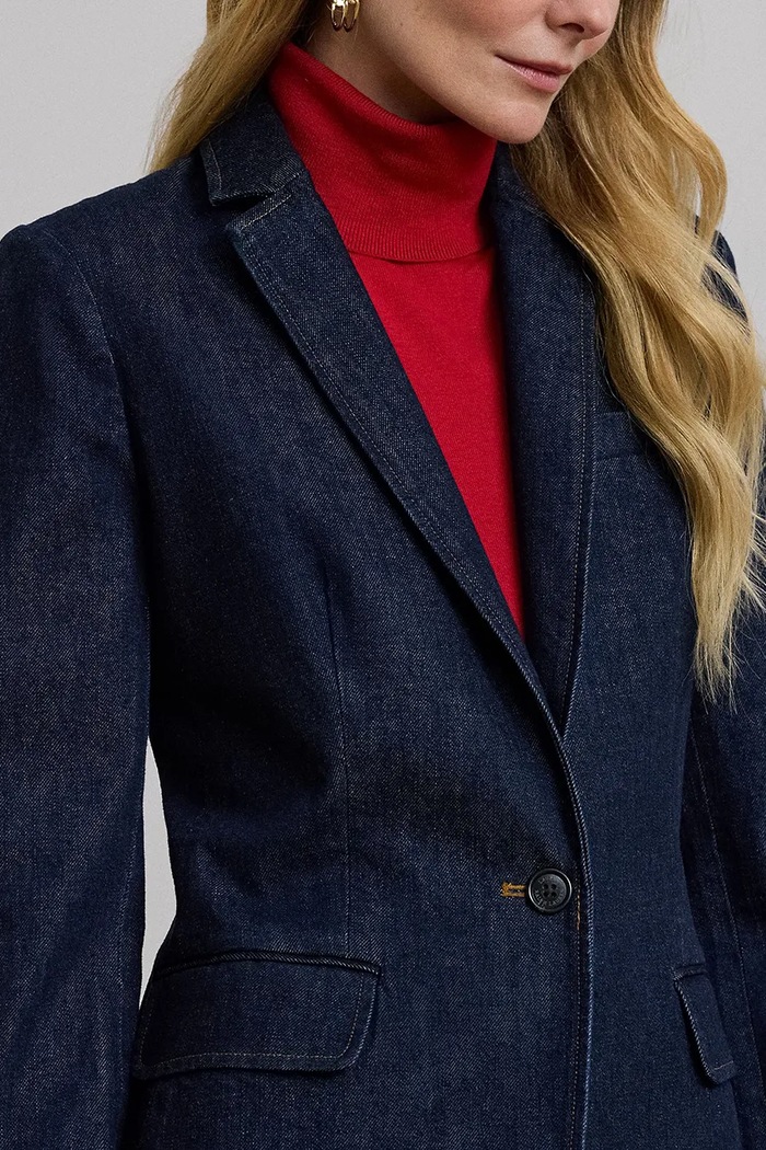 Lauren Ralph Lauren marynarka jeansowa niebieski 200957636