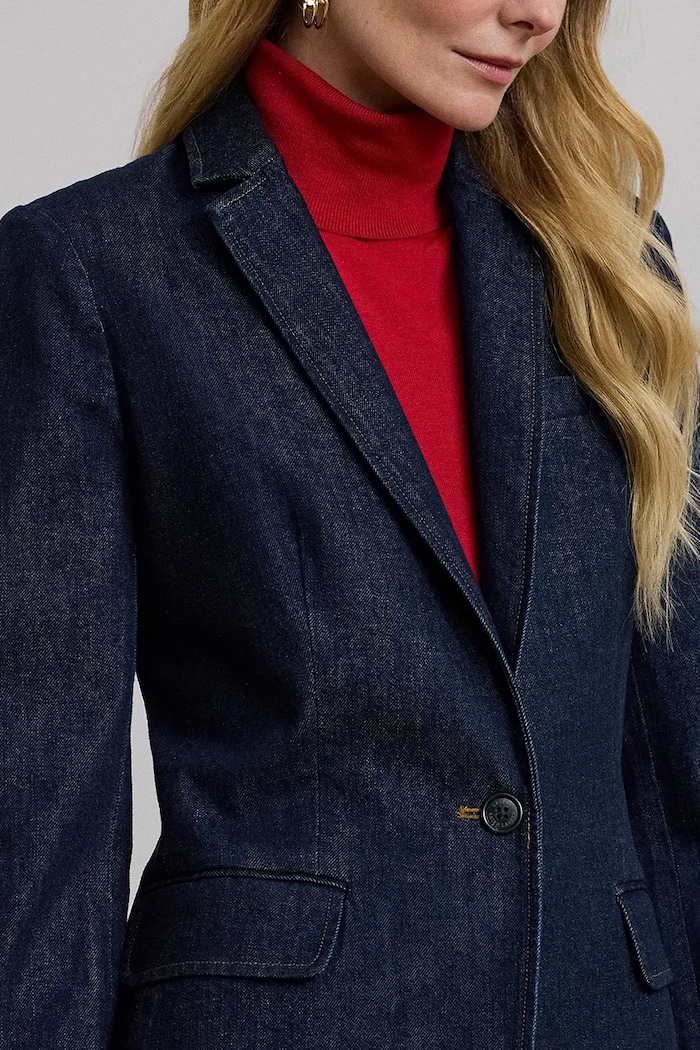 Lauren Ralph Lauren marynarka jeansowa niebieski 200957636
