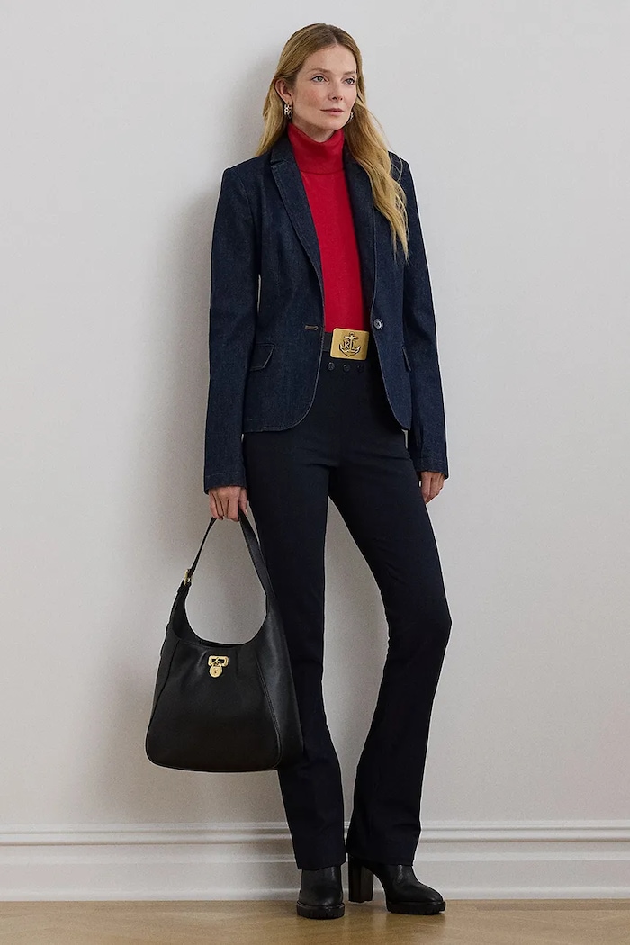 Lauren Ralph Lauren marynarka jeansowa 200957636 niebieski