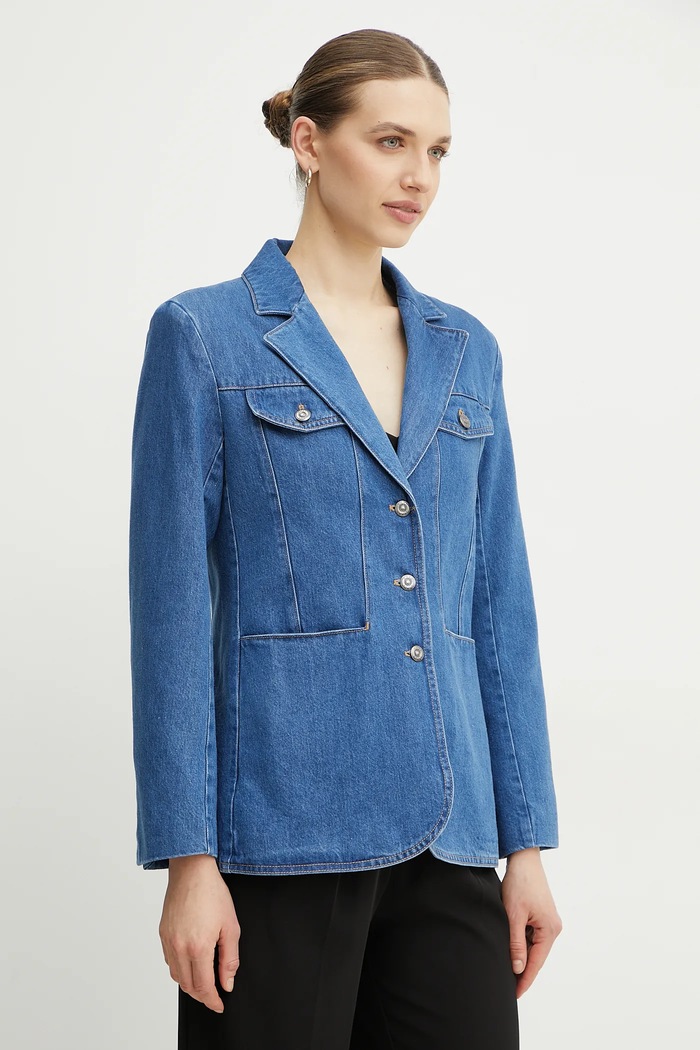 BOSS jacheta denim cu captuseala albastru 50532532