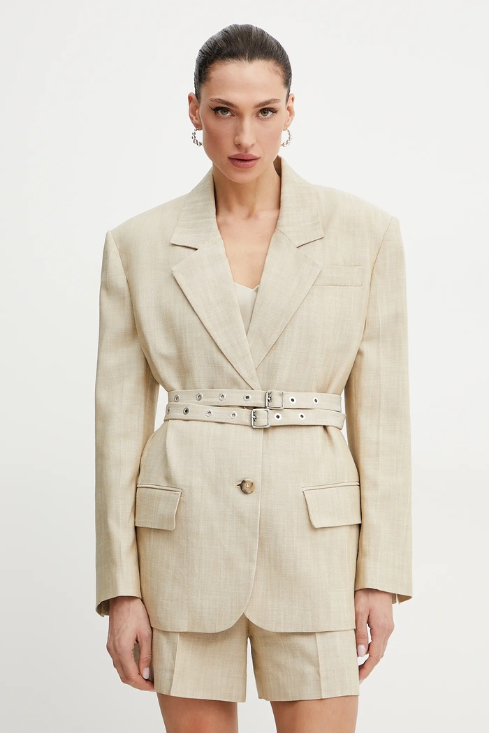 Pinko giacca tessuto beige 104887.A2EJ