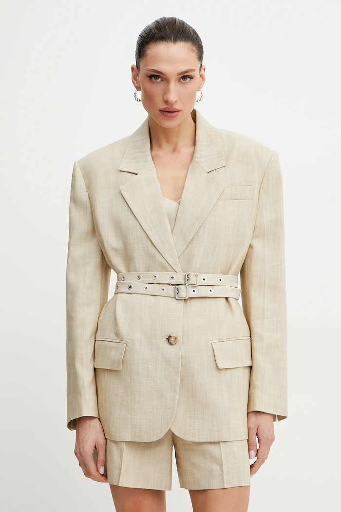 Pinko giacca tessuto beige 104887.A2EJ