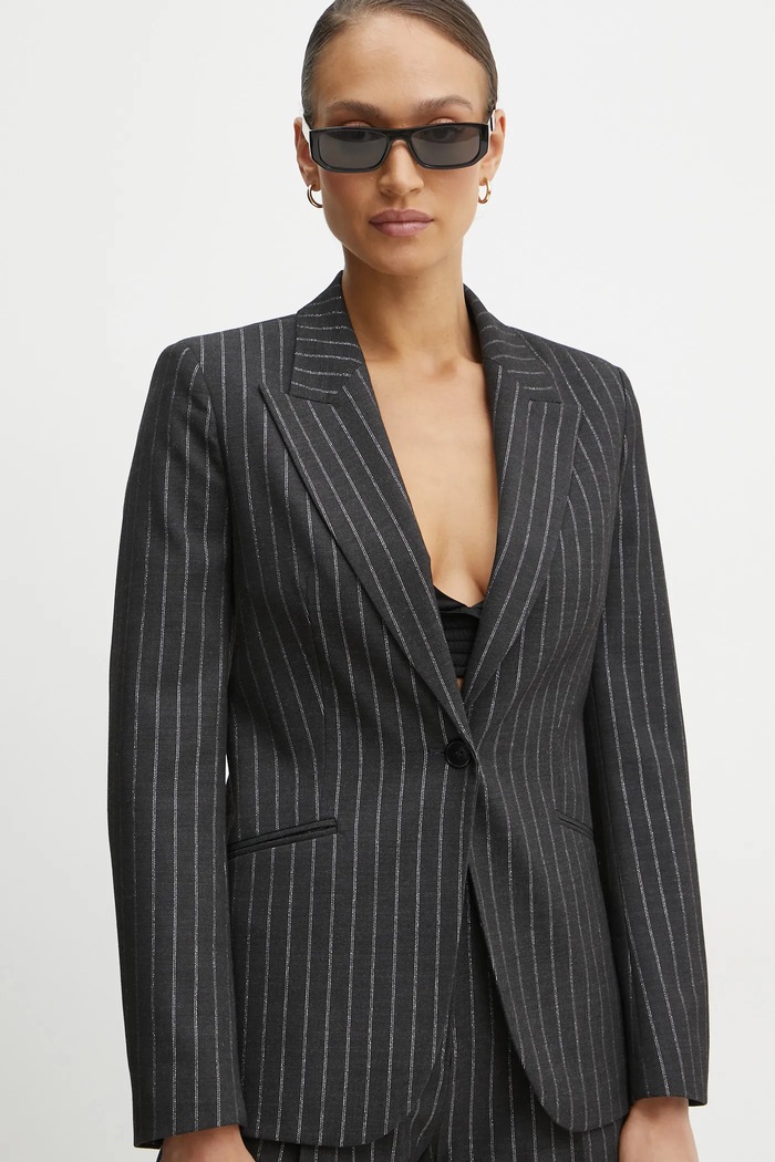 Karl Lagerfeld blazer con aggiunta di lana tessuto grigio A1W14025