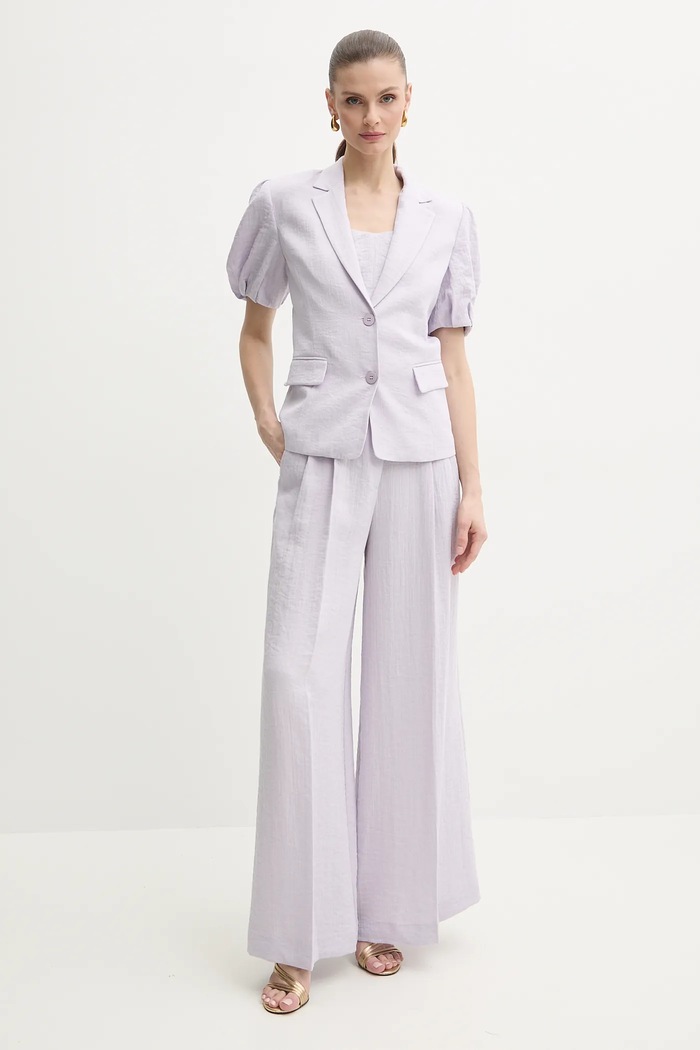 Sako s dodatkom lana Twinset 251TT2280 ljubičasta SS25