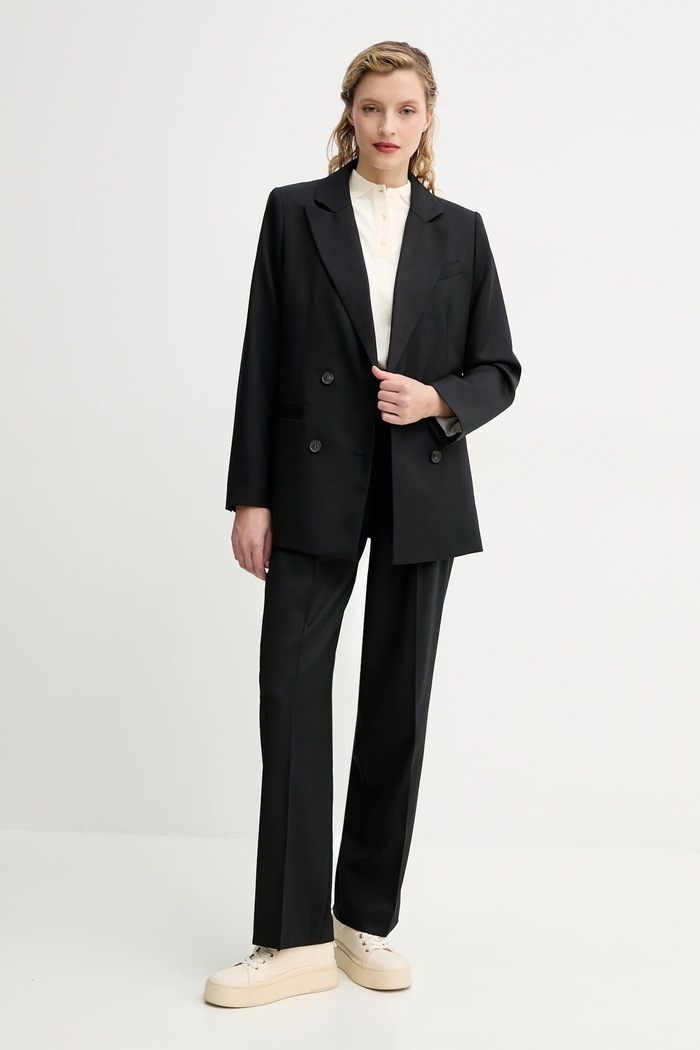 Vlněné sako A.P.C. veste lucy WOAPO.F03212 černá SS25