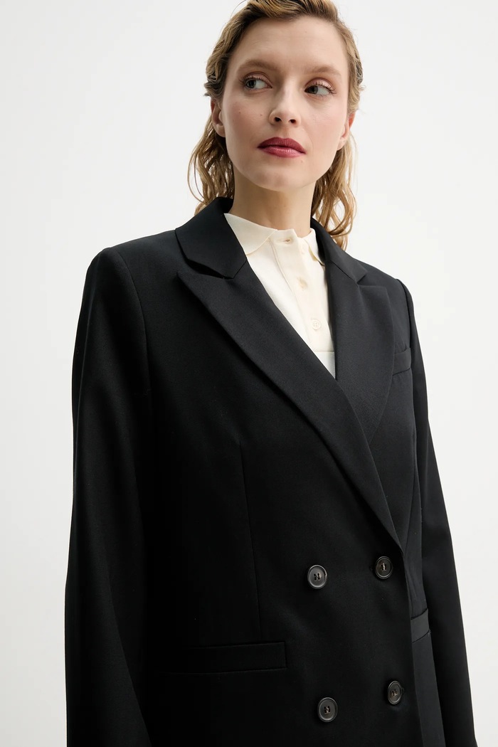 Vlněné sako A.P.C. veste lucy černá WOAPO.F03212