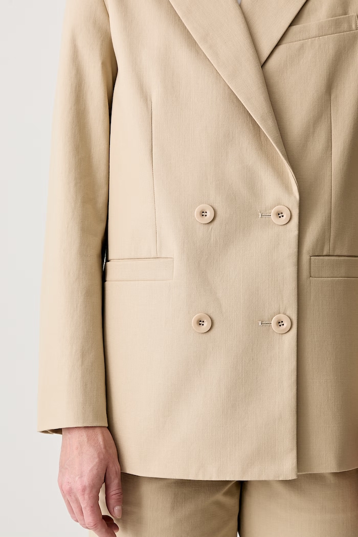 A.P.C. veste lucy double-breasted suit jacket cotton Women's beige COHFU.F03212