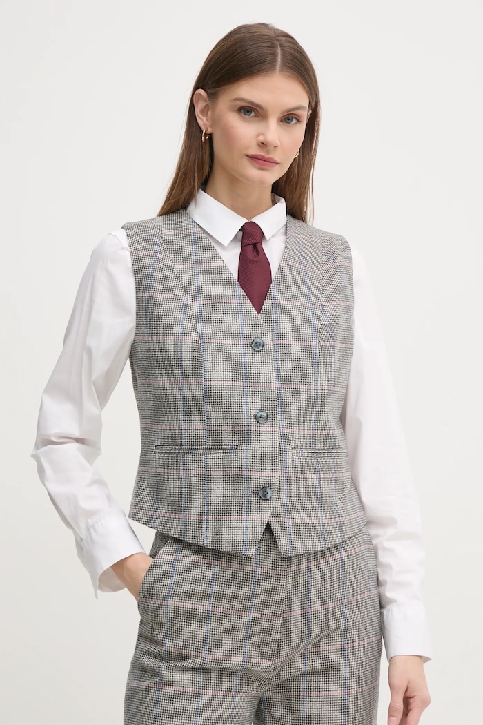 Vuneni prsluk Pepe Jeans FLORINA s podstavom siva PL402520