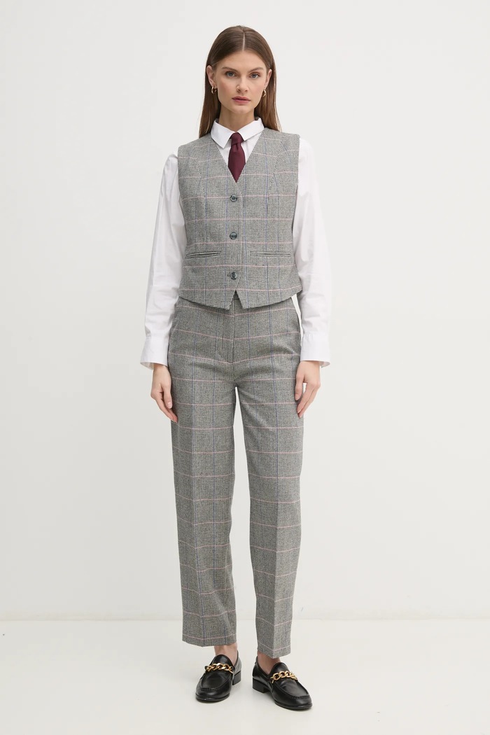 Vuneni prsluk Pepe Jeans FLORINA PL402520 siva SS25