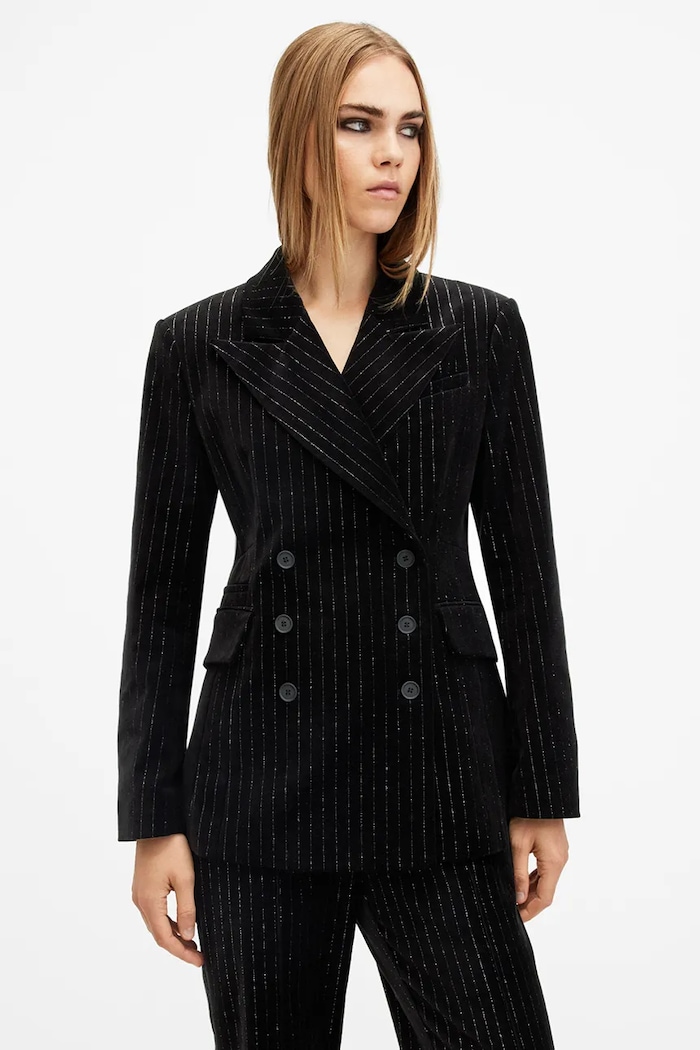 Bavlněné sako AllSaints SEVENH černá W026QB