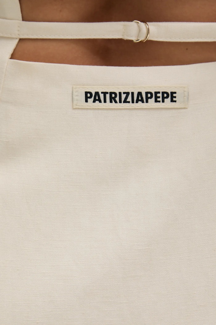Telovnik z mešanico lana Patrizia Pepe 2S1530.A052 bež