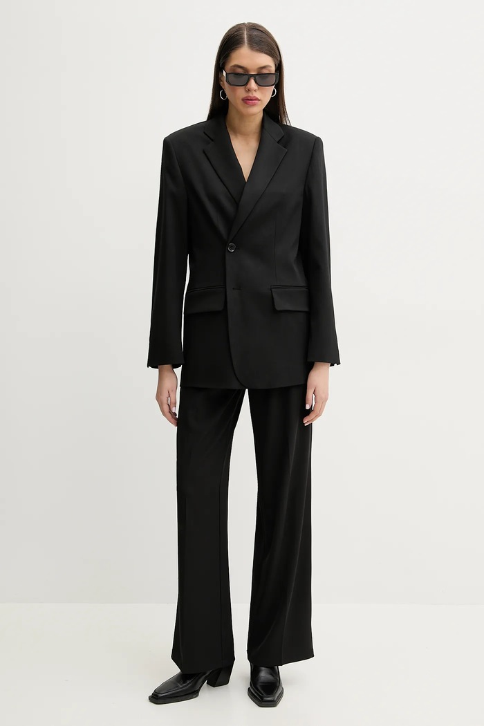 Sako s prímesou vlny MM6 Maison Margiela S52BN0136.M35153 čierna SS25