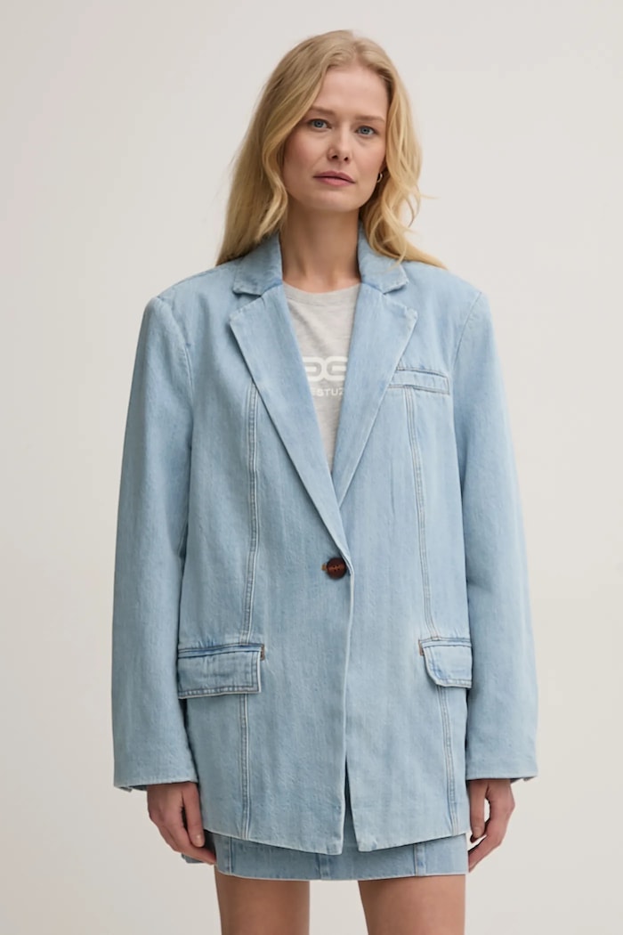 Gestuz jacheta denim cu captuseala albastru 10909771