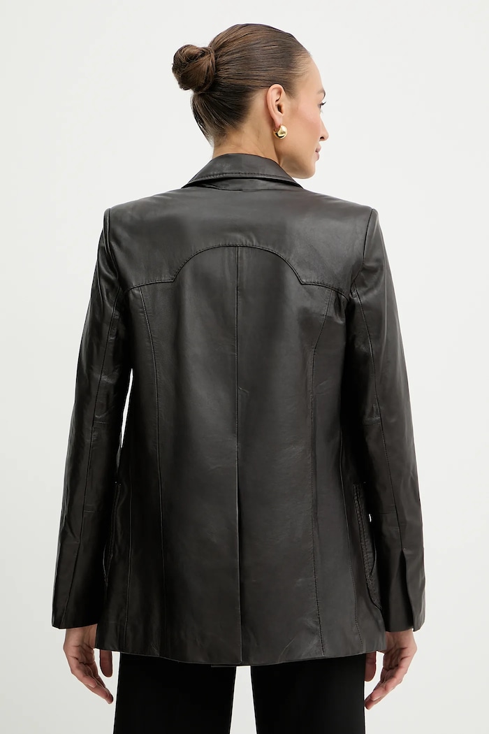 Abbigliamento Pinko blazer in pelle REIMAGINE by Patrick Mcdowell 105090.A2JN marrone