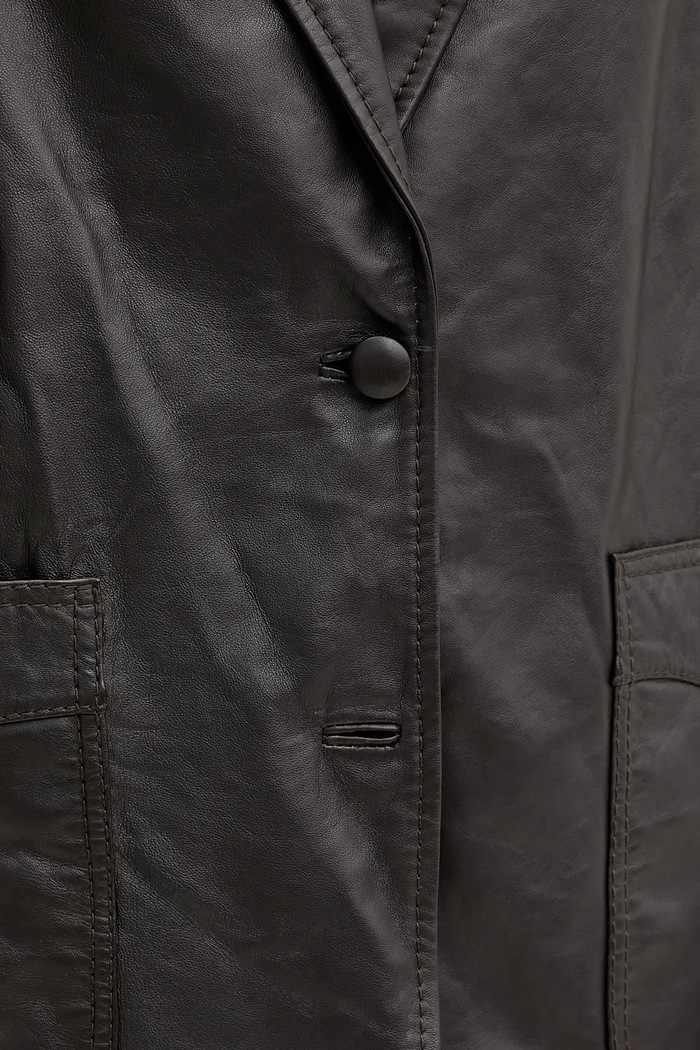 Pinko blazer in pelle REIMAGINE by Patrick Mcdowell 105090.A2JN marrone