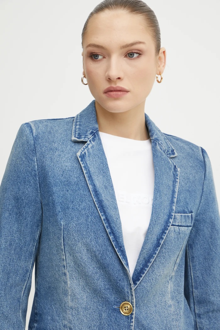 MICHAEL Michael Kors marynarka jeansowa niebieski MR510A7FAU