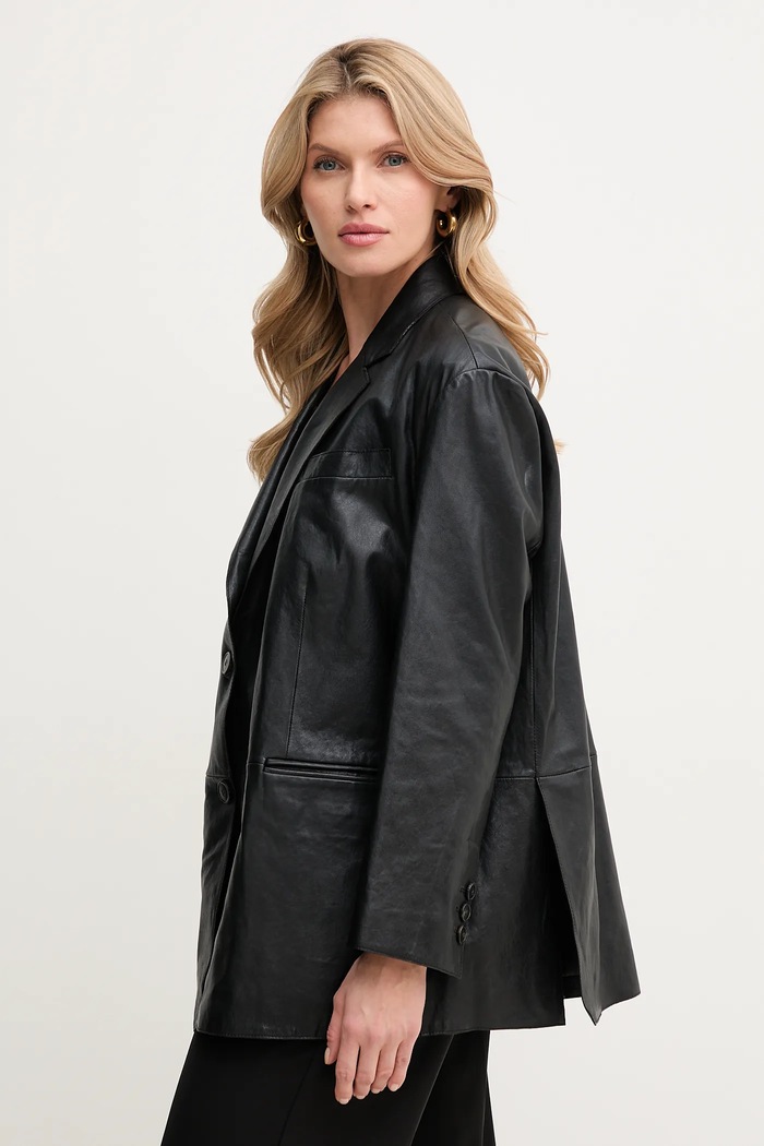 Geacă de piele Weekend Max Mara 2515441031600 negru