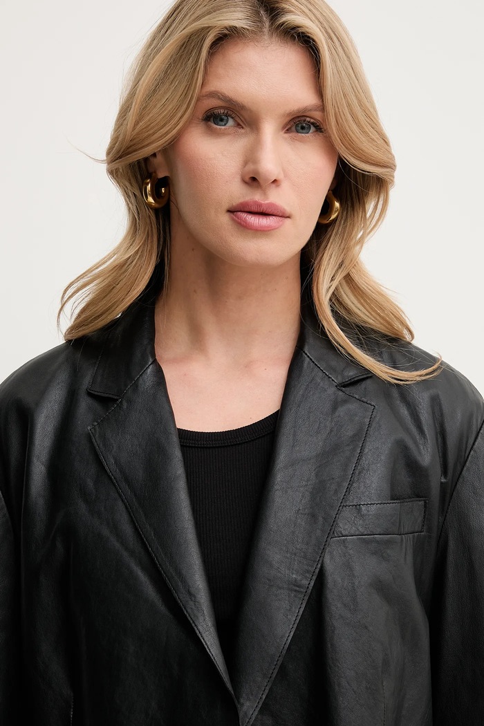 Geacă de piele Weekend Max Mara negru 2515441031600