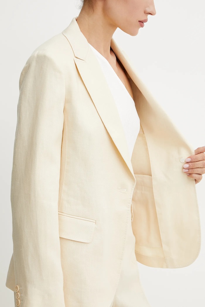 Ľanové sako Weekend Max Mara 2515041012600 béžová