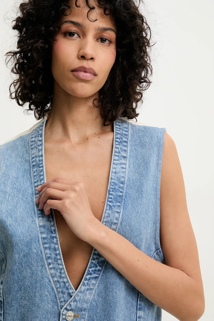 Prsluk Moschino Jeans plava 1001.3717