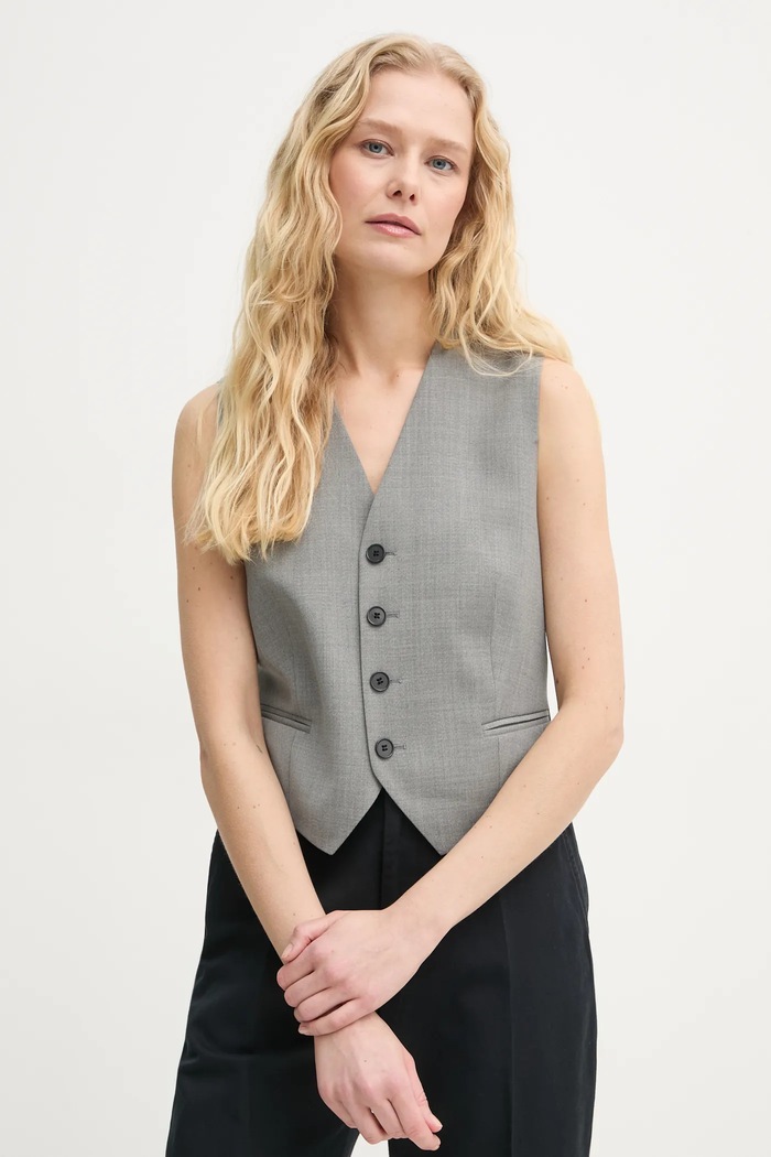 Елек с вълна Filippa K меланж сив 31567.FK